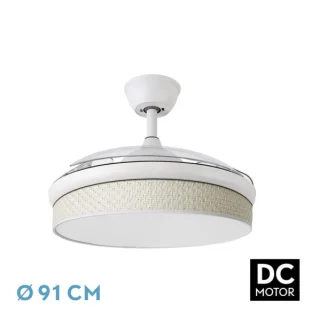Ventilador Techo Aspas Retráctiles DC Moda 72W Blanco | Abrila | 212480501