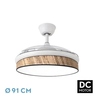 Ventilador DC Moda 72W Blanco/Cañizo | Abrila | 212480701