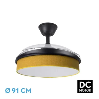 Ventilador Techo DC Moda 72W Negro/Amarillo | Abrila | 212481009