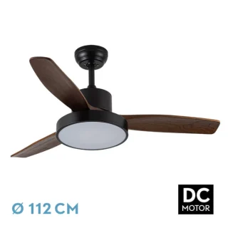 Ventilador Techo DC Kavala Negro/Roble 112cm | Abrila | 212791336