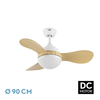 Ventilador Techo DC Solido 24W Blanco/Haya | Abrila | 213591368