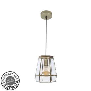 Colgante Guía 1xE27 Cuero 18x18cm | Abrila | 221091814