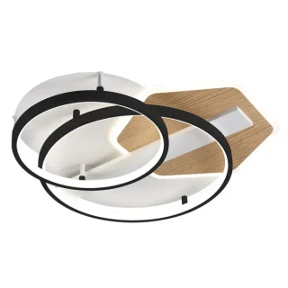 Plafon LED Trofa Negro/Madera 120W | Abrila | 224185088