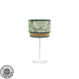 Lámpara Sobremesa Congo Peq. Blanco/Verde-Natural 42x18x18 | Abrila | 224971001