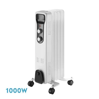 Radiador Aceite Brasilia 1000W Blanco/Negro | Abrila | 231231001