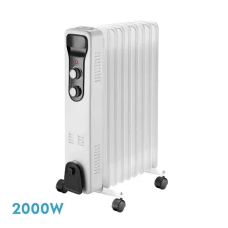 Radiador Aceite Brasilia 2000W 9 El. Blanco/Negro | Abrila | 231232001