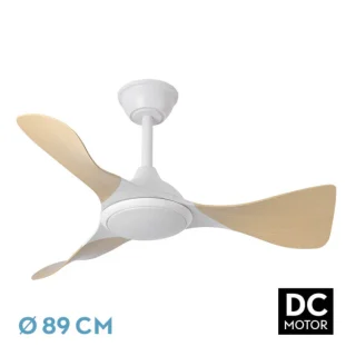 Ventilador Techo DC Caiman 36W Blanco/Haya | Abrila | 241691368