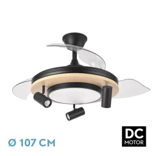 Ventilador Techo LED Gladiator Negro/Madera | Abrila | 242591388