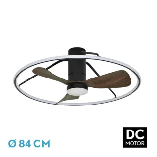 Ventilador Techo LED Oporto 56W Negro/Marrón | Abrila | 243691388