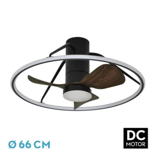 Ventilador Techo LED Oporto 46W Negro/Marrón | Abrila | 243699088