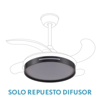 Difusor Repuesto Ventilador MBATIS Negro | Abrila | 99.DIF-MBATIS-NEGR