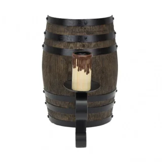 Aplique Rústico Barril Negro/Marrón E27 - Fabrilamp/Abrila | 1.608/1