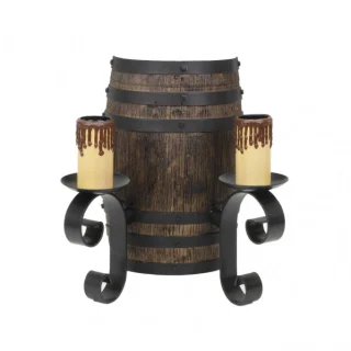 Aplique Rústico Barril 2xE27 Negro/Marrón - Fabrilamp/Abrila | 1.608/2