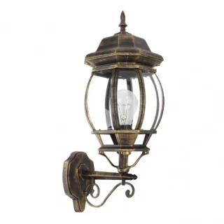 Aplique Exterior Caelum Negro/Oro: Iluminación elegante para exteriores