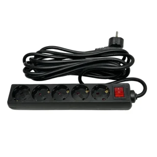 Base Multiple Negra 5 Enchufes: Seguridad y comodidad en luzguru.com