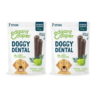 Edgard & Cooper Snack Dental Perros Adultos 8X255G Manzana Y Eucalipto Grande, Pack De 2