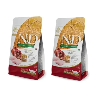 Farmina N&D Cat Ancestral Neutered Pollo 5Kg, Pienso Para Gatos, Pack De 2