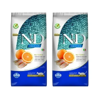 Farmina N&D Cat Ocean Neutered 5Kg, Pienso Para Gatos, Pack De 2