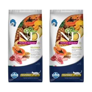 Farmina N&D Cat Tropical Selection Neutered Cordero 10Kg, Pack De 2