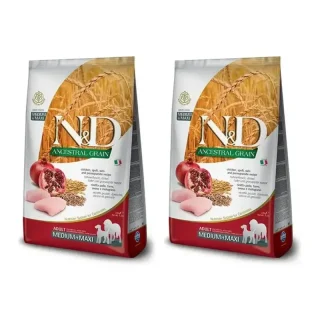 Farmina N&D Dog Ancestral Light Medium Maxi 12Kg, Pienso Para Perros, Pack De 2