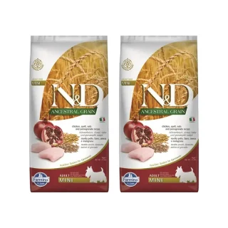 Farmina N&D Dog Ancestral Mini Pollo 7Kg, Pienso Para Perros, Pack De 2