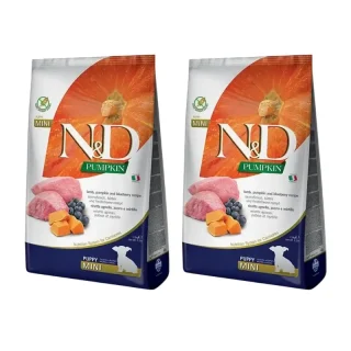 Farmina N&D Dog Puppy Calabaza Mini Cordero 7Kg, Pienso Para Perros Cachorros, Pack De 2