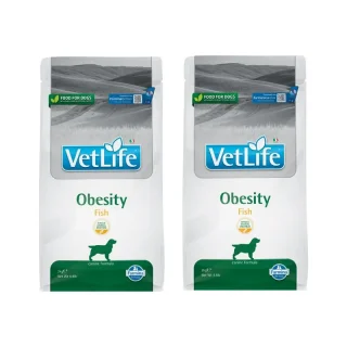 Farmina Vet Life Nat Dog Obesity Pescado Adult 2Kg, Pienso Para Perros, Pack de 2