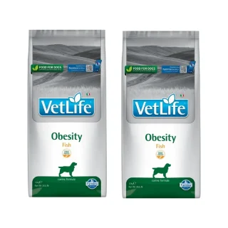 Farmina Vet Vet Life Nat Dog Obesity Pescado Adult 12Kg, Pienso Para Perros, Pack De 2