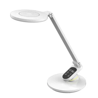 Flexo Hamlet Blanco 10W: Luz regulable con reloj, ¡ideal para estudio!