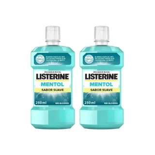Listerine Enjuague Bucal Mentol Sabor Suave Pack 2 x 250 ml