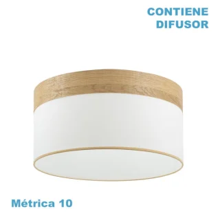 Pantalla Colgante Cloe M10 Blanca/Madera Clara: Iluminación moderna y elegante para tu hogar