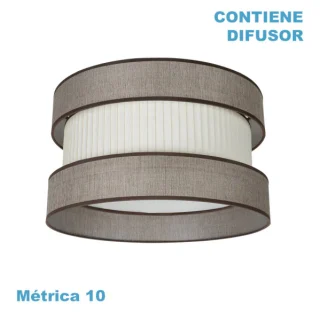 Pantalla Colgante Home M10 Marrón-Beis 50cm: Iluminación elegante y difusa