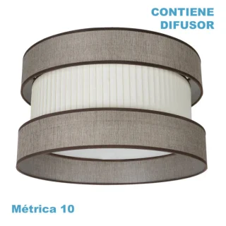 Pantalla Colgante Home M10 Marrón-Beis 60cm: Iluminación elegante para tu hogar