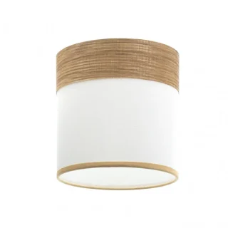 Pantalla CLOE E27 Blanca/Madera Clara: Iluminación Moderna y Decorativa