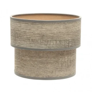 Pantalla Sobremesa Doble Smile E14 Madera Gris: Iluminación elegante para tu hogar