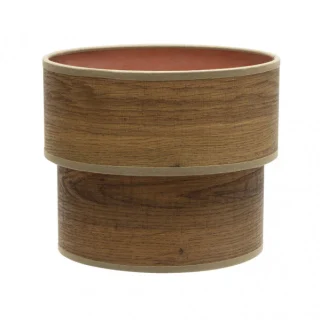 Pantalla Sobremesa Doble Smile E14 Madera Oscura: Iluminación Moderna y Elegante