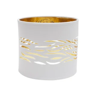 Pantalla Sobremesa Niebla Blanco-Oro E14: Iluminación elegante para tu hogar