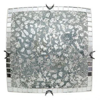 Plafón Cuadrado 40cm Tenor Cromo: Iluminación elegante y decorativa