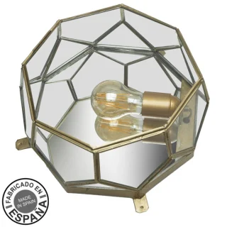 Plafón Lente Cuero E27: Iluminación Rústica Elegante | luzguru.com