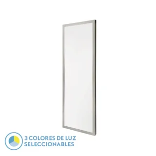 Panel Llano 72w Níquel: Iluminación LED 7200lm, 3 temperaturas de luz