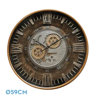 Reloj Pared Catanias Oro/Cuero: Elegancia Clásica para tu Hogar