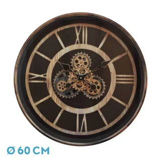 Reloj Pared Durcal Marrón/Haya/Oro: Elegancia Clásica | luzguru.com