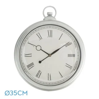 Reloj Pared Época Plata: Diseño Vintage, Hogar Elegante