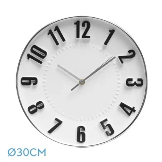 Reloj Pared Hora Plata 30cm: Diseño Moderno y Silencioso