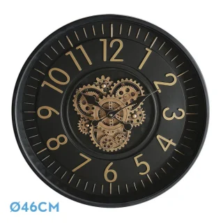 Reloj Pared Lacio Oro/Negro: Elegancia Vintage para tu Hogar