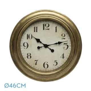 Reloj Pared Lamba Oro 46cm: Elegancia Retro para tu Hogar