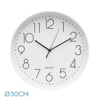 Reloj Pared Tiempo Blanco 30cm: Elegante y silencioso para tu hogar