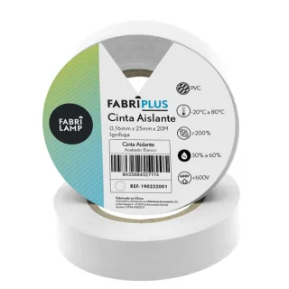 Cinta Aislante PVC Blanca 25mmx20m: Flexible y Duradera para Electricistas