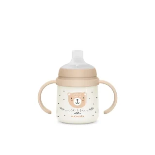 Suavinex Biberón Nocturno Night & Day +6 Meses Wild&Free Beige, 150 ml