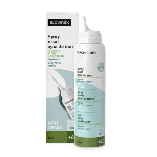 Suavinex Spray Nasal Descongestionante Con Agua De Mar +6A, 120 ml